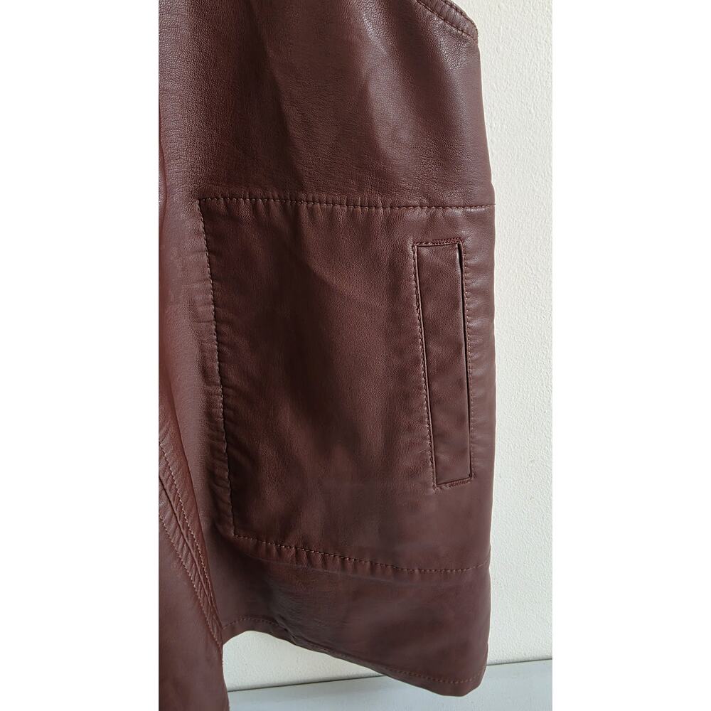 Free People Faux Leather Pinafore Bib Overall Jumper Brown Size Medium - Picture 3 of 8